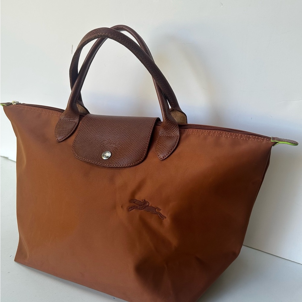 Longchamp Le Pliage "Green" Medium Top Handle Bag